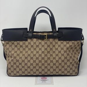 Gucci Belt Buckle Monogram Tote